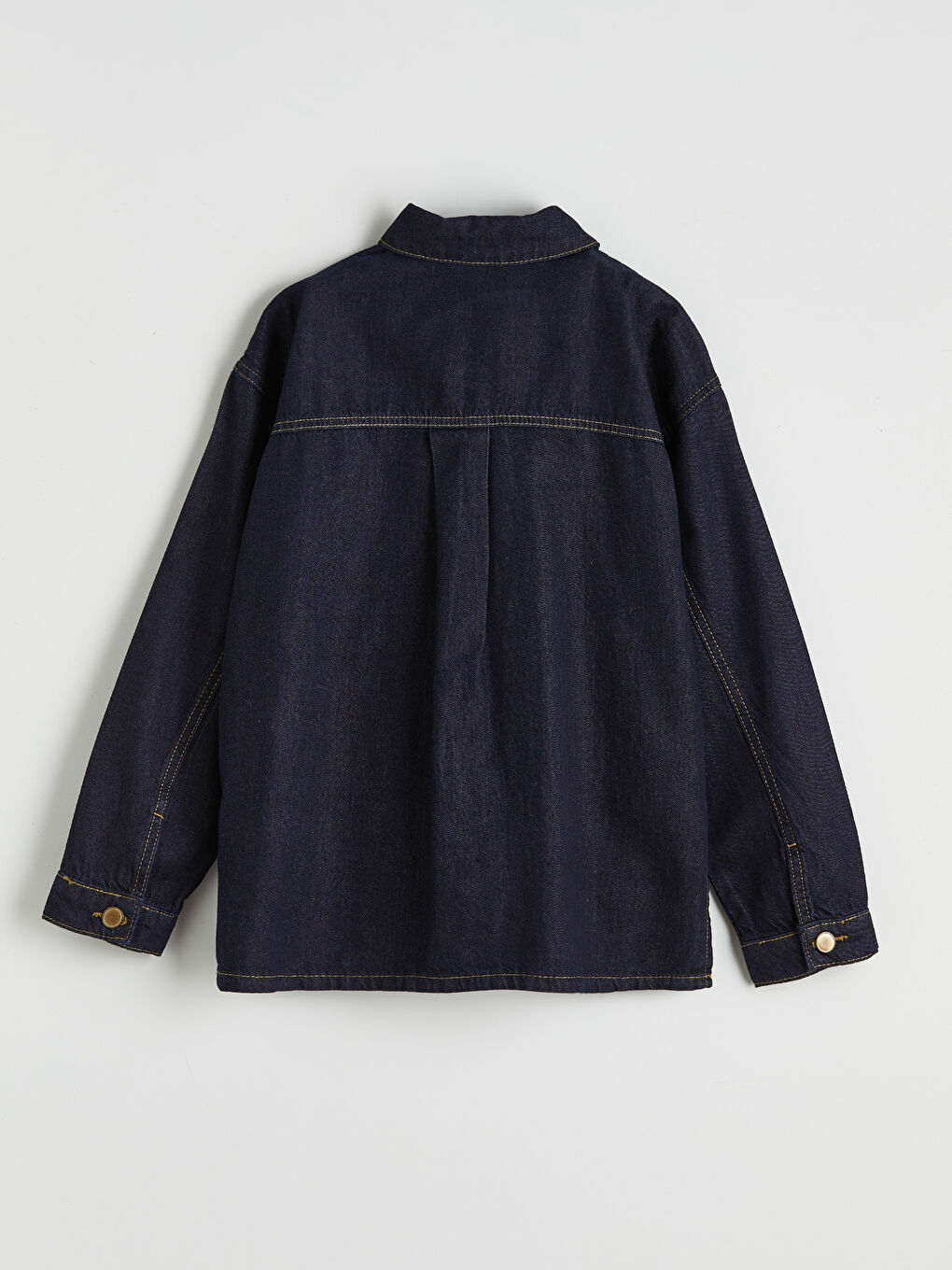 İndigo Uzun Kollu Kız Çocuk Jean Gömlek-4