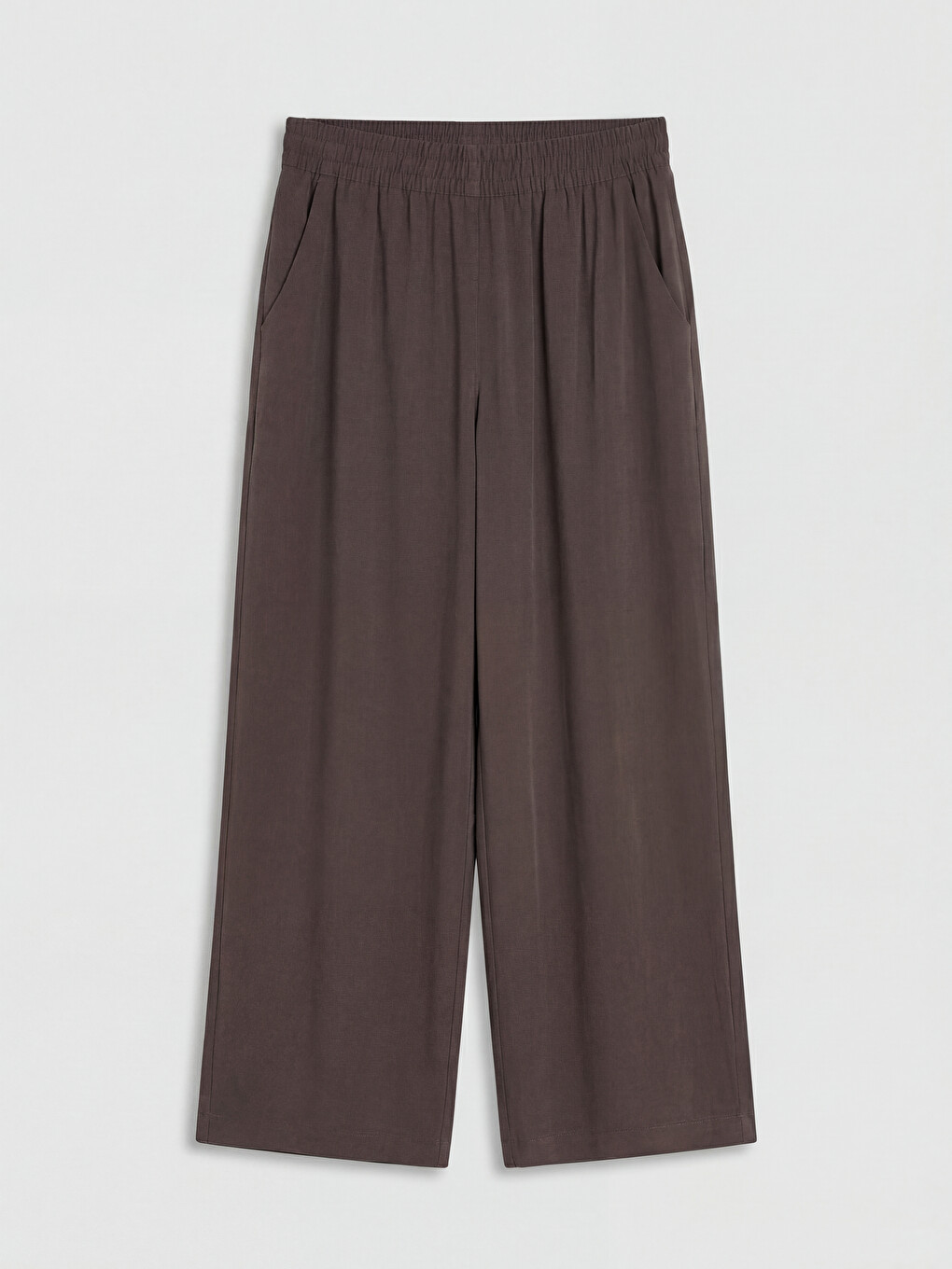 Elastic Waist Wide Leg Women's Trousers-4