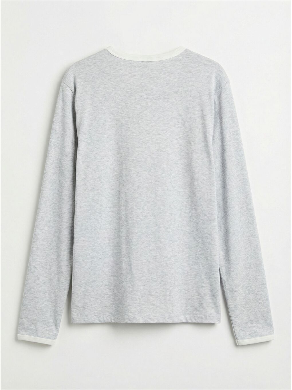 Gri Baskılı Uzun Kollu Kız Çocuk Tişört-1