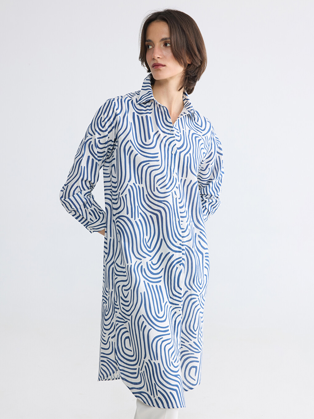 Patterned Women's Shirt Tunic