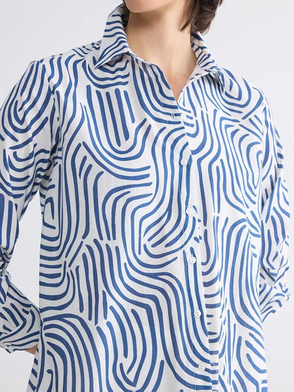 Patterned Women's Shirt Tunic-2