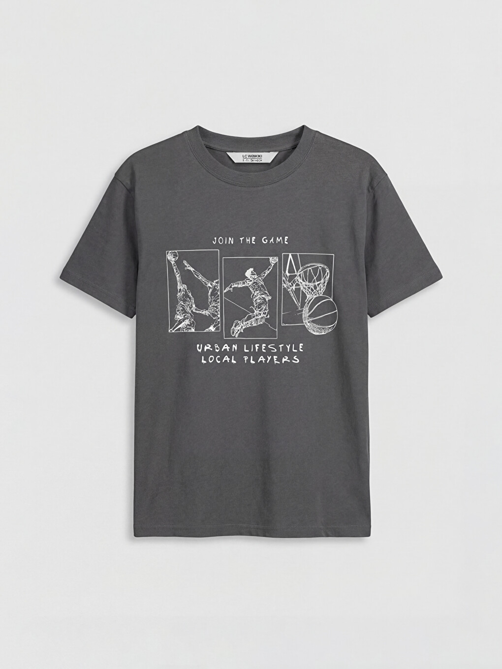 Crew Neck Printed Boys' T-shirt