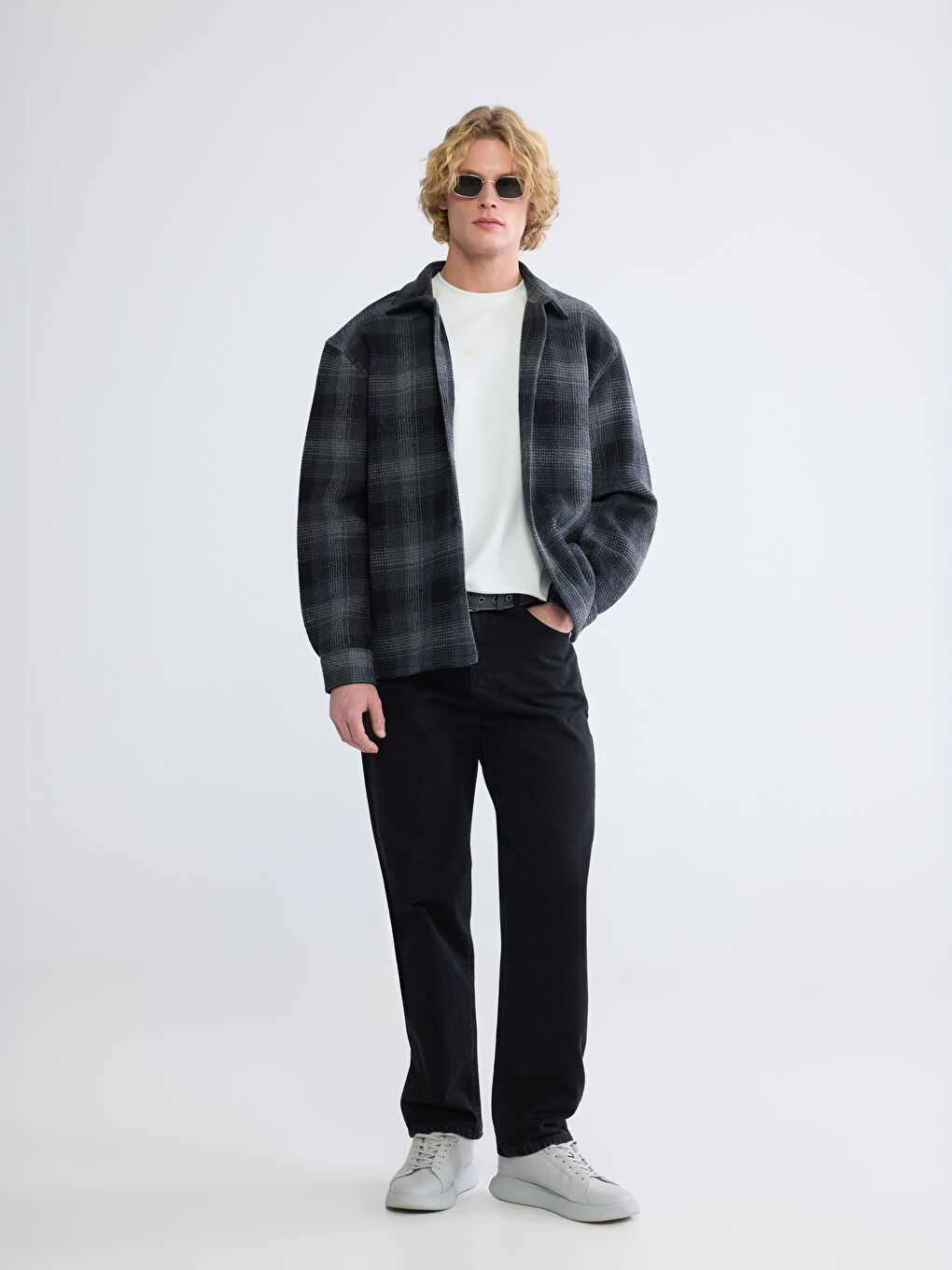 Siyah Regular Fit Yün Karışımlı Erkek Gömlek Ceket-1