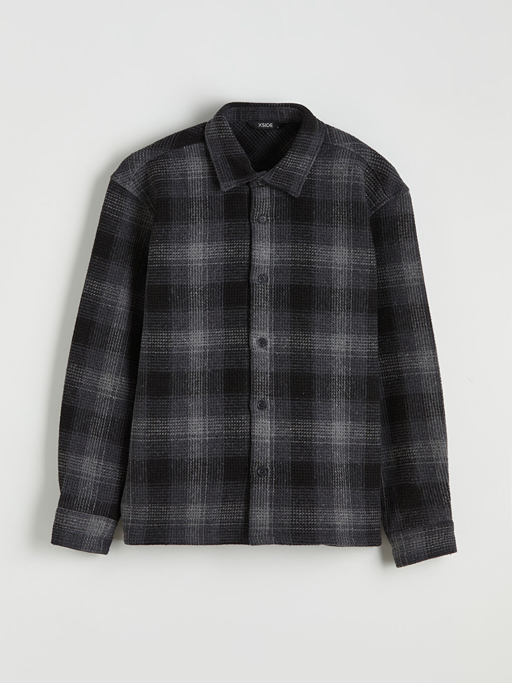 Siyah Regular Fit Gömlek Yaka Erkek Gömlek Ceket