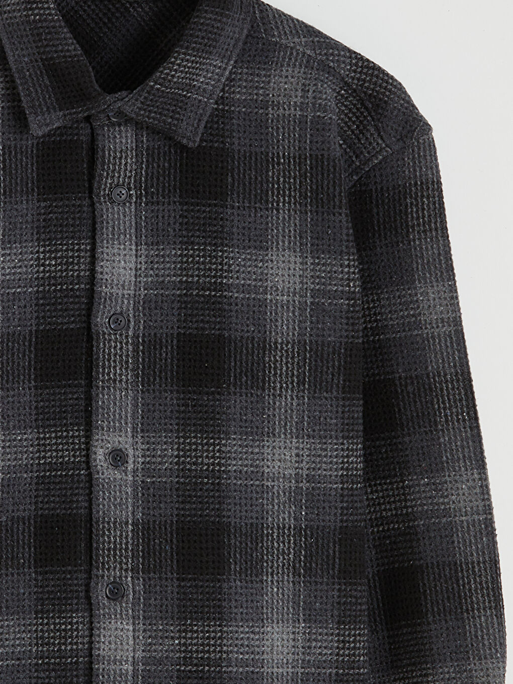 Siyah Regular Fit Gömlek Yaka Erkek Gömlek Ceket-1