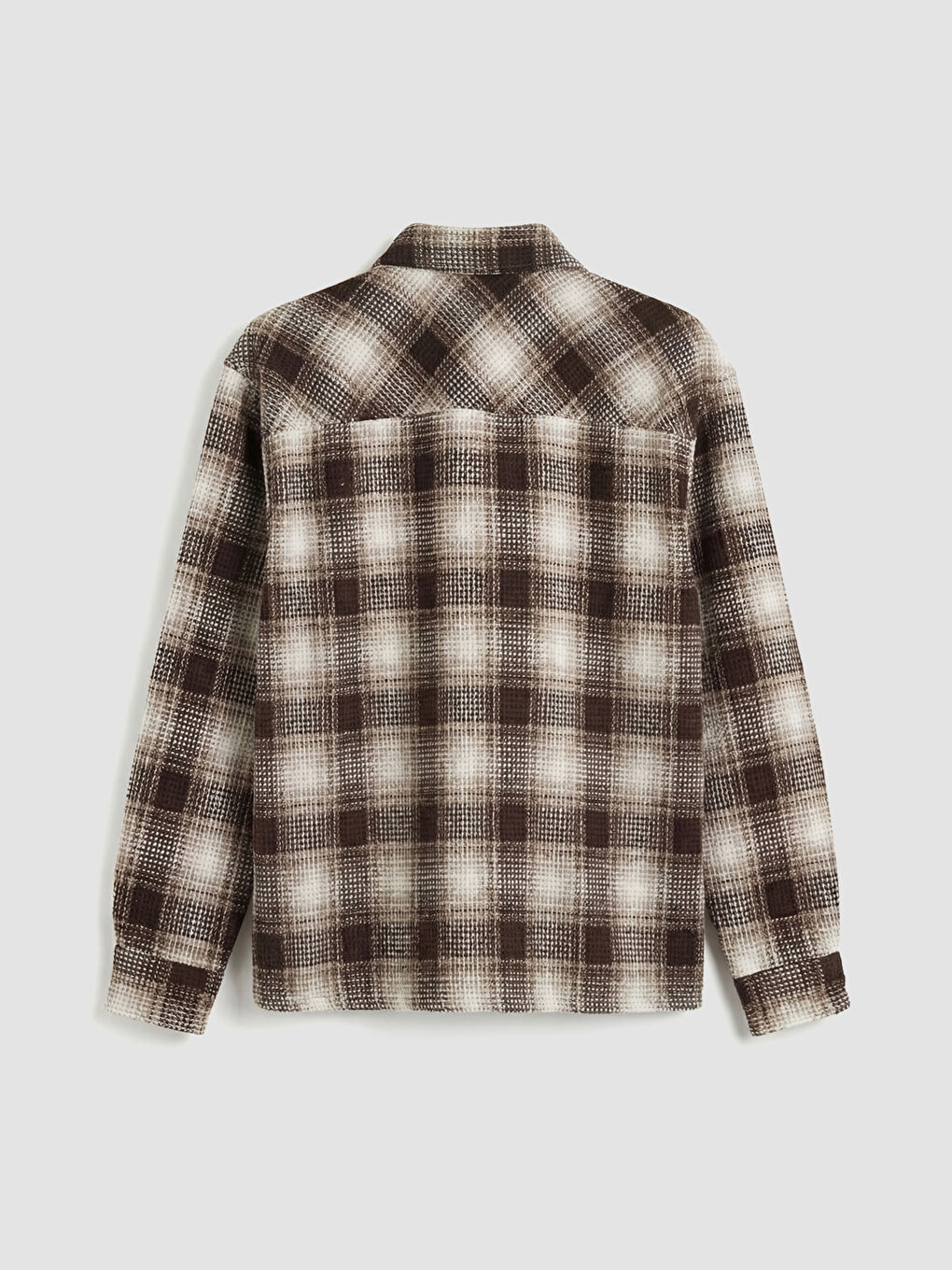 Kahverengi Regular Fit Ekose Desenli Erkek Gömlek Ceket-1