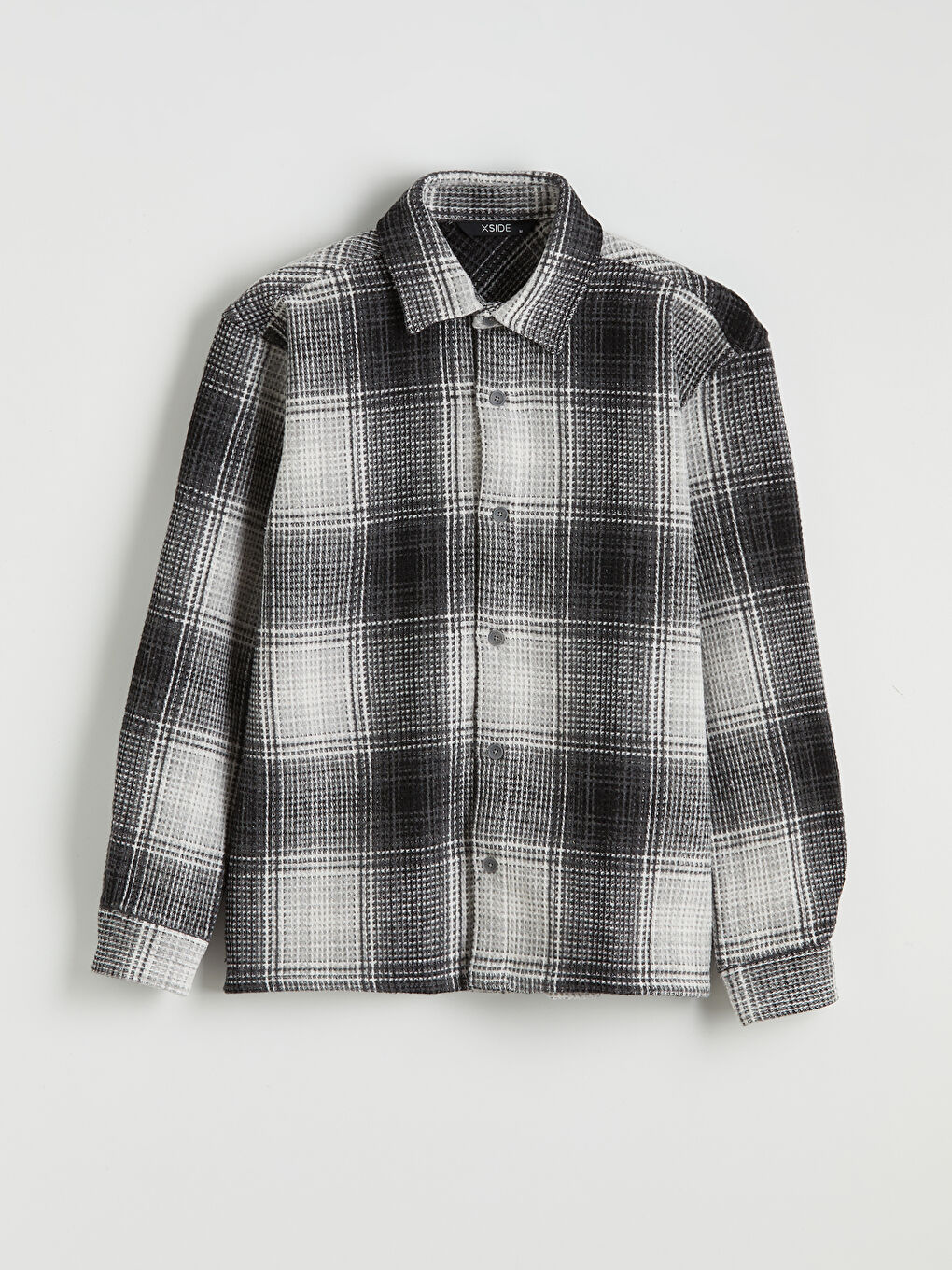 Gri Regular Fit Klasik Yaka Erkek Gömlek Ceket