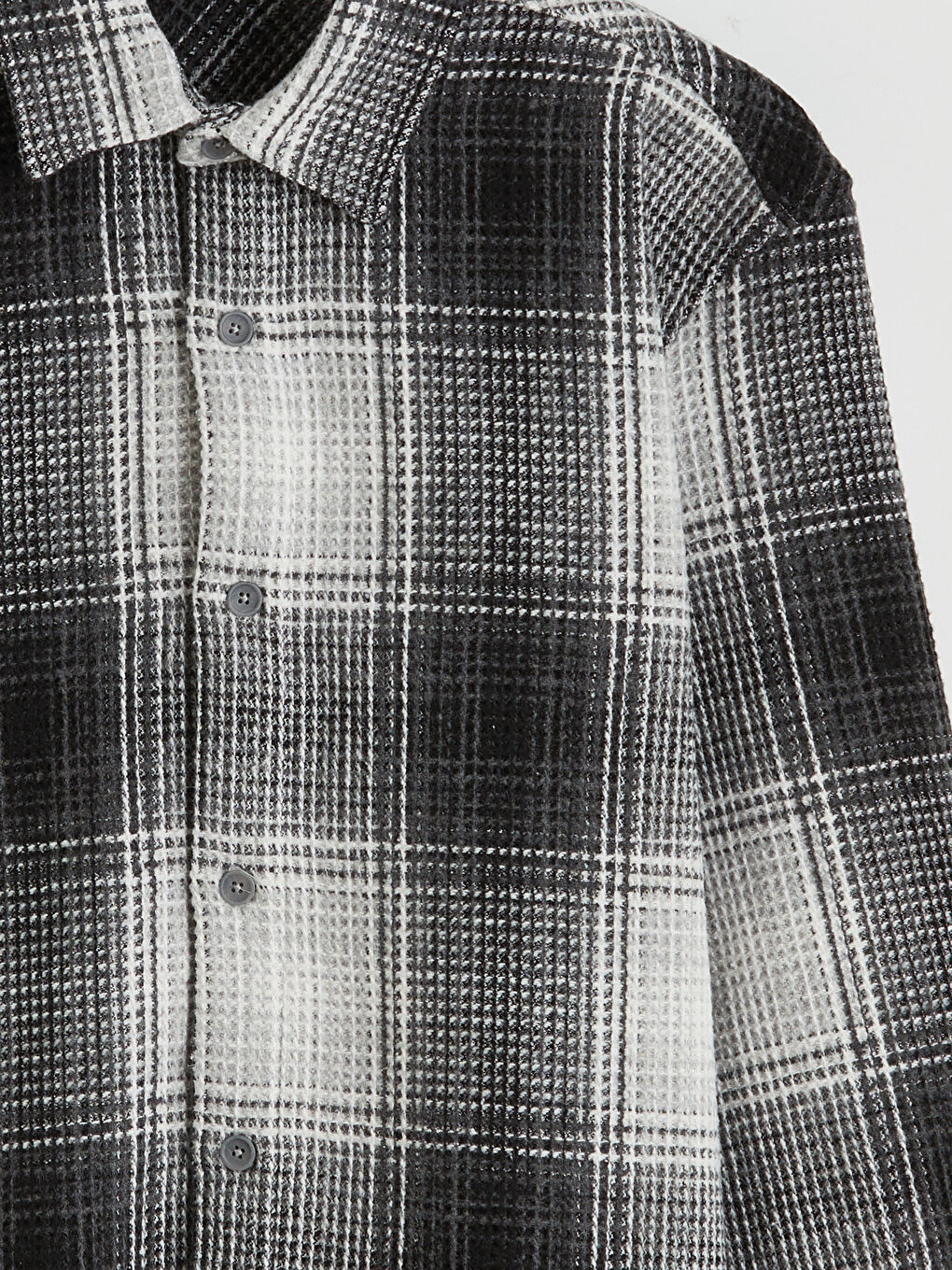 Gri Regular Fit Klasik Yaka Erkek Gömlek Ceket-1