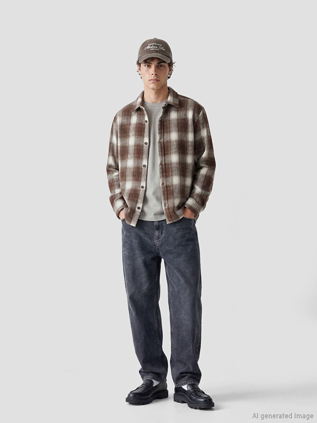 Kahverengi Regular Fit Erkek Gömlek Ceket-1