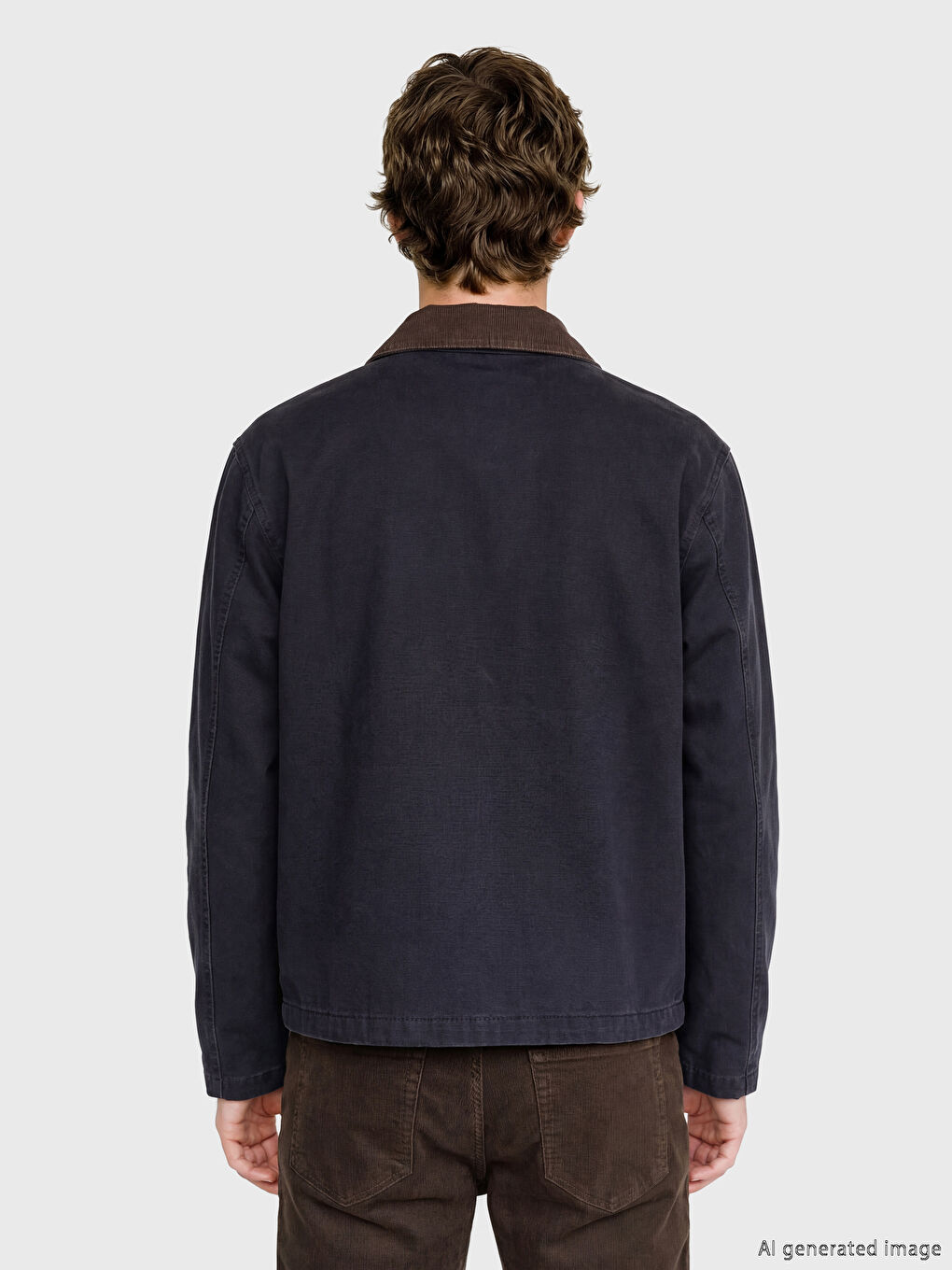 İndigo Standart Kalıp Kadife Yaka Erkek Ceket-3