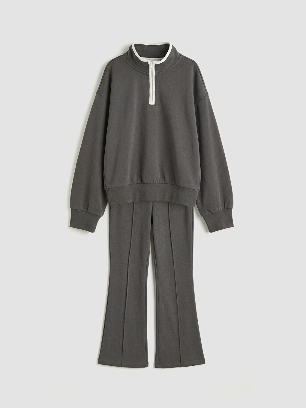 Dik Yaka Kız Çocuk Sweatshirt ve Tayt