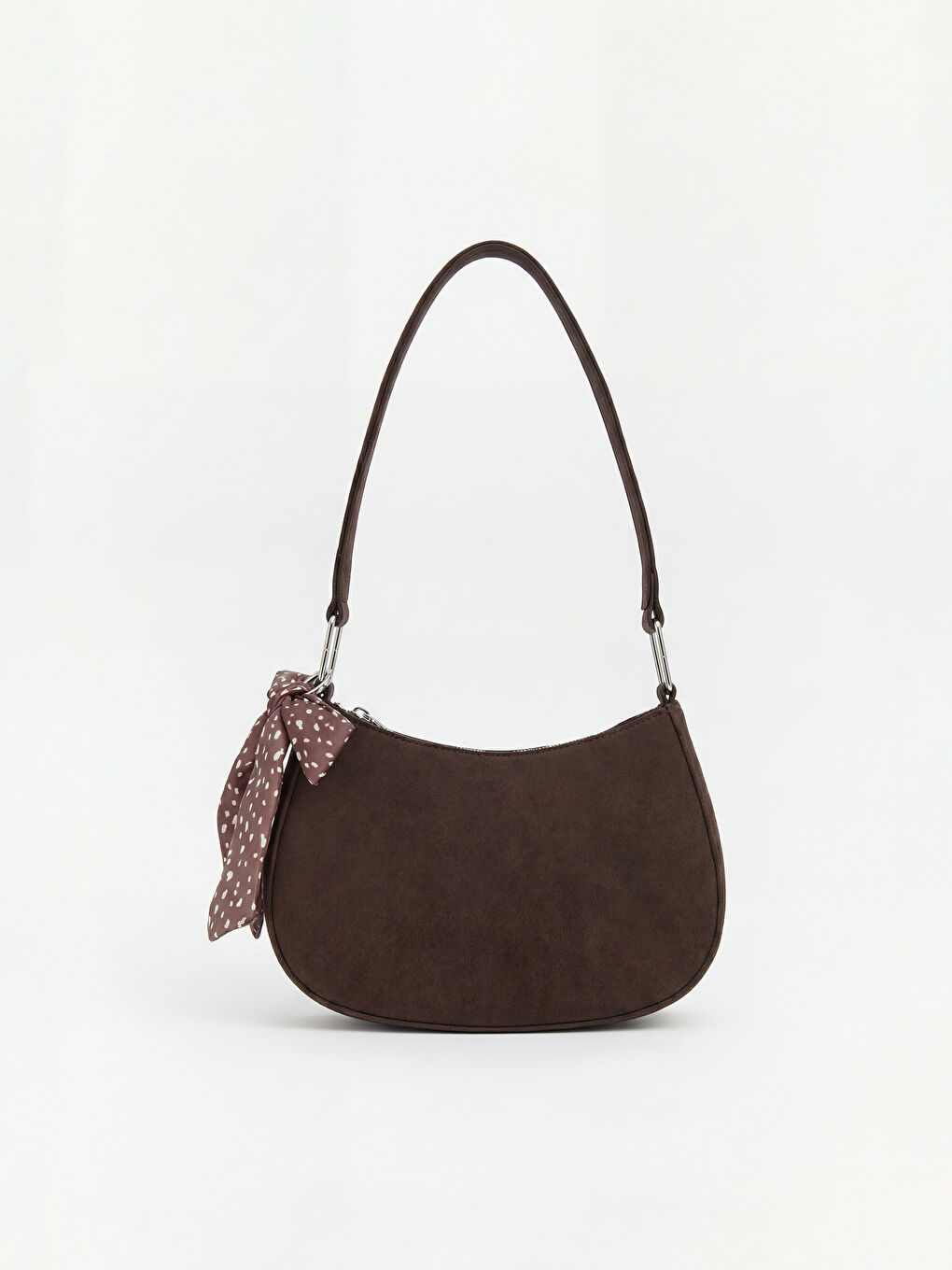 Kahverengi Süet Görünümlü Kadın Omuz Çantası