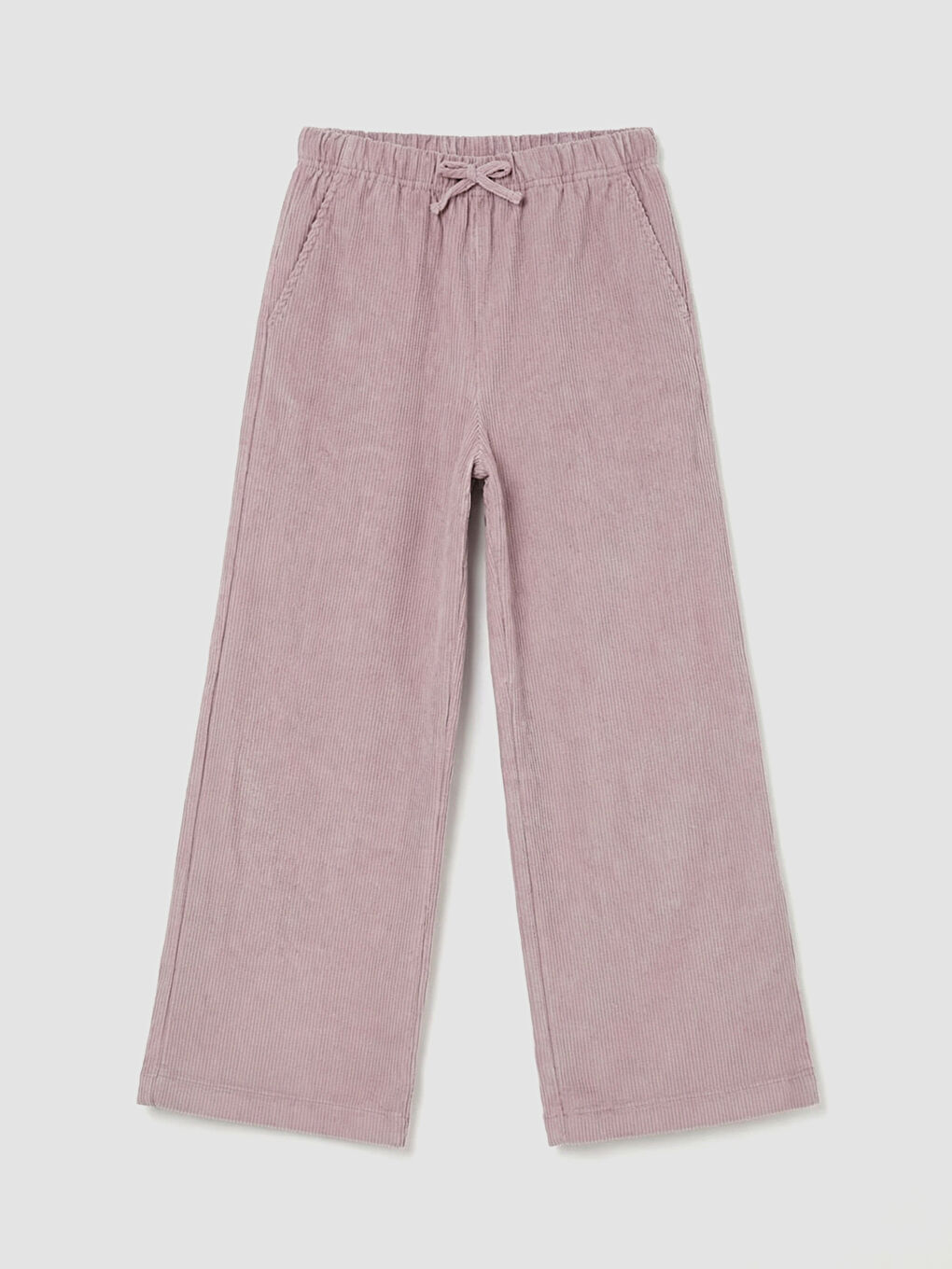 Pembe Beli Lastikli Kadife Kız Çocuk Pantolon
