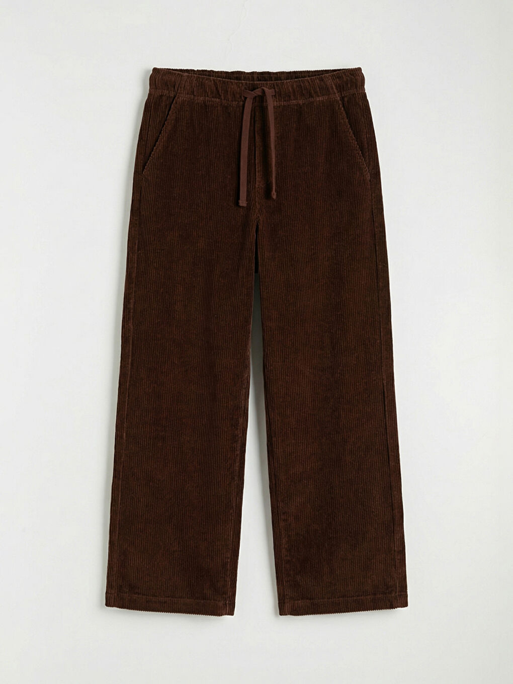 Kahverengi Beli Lastikli Loose Fit Kız Çocuk Pantolon