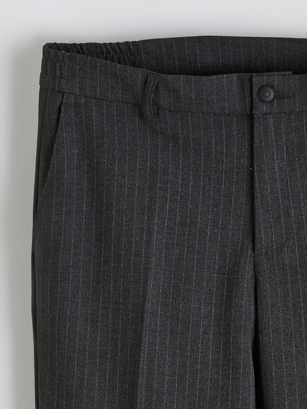 Antrasit Standart Fit Çizgili Erkek Pantolon-7