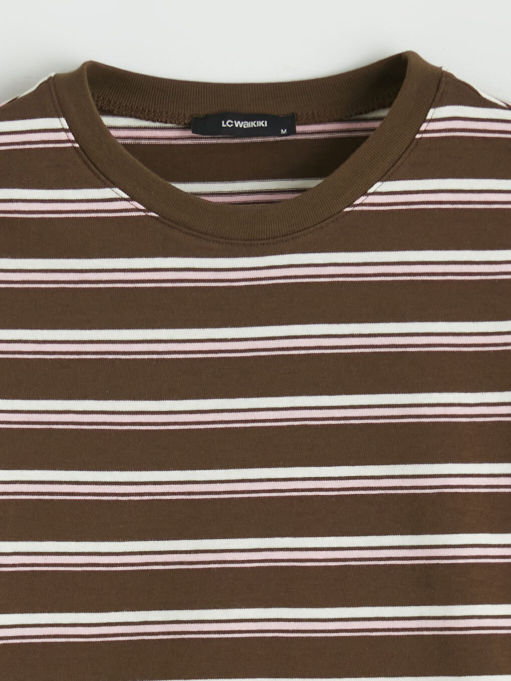 Karışık Bisiklet Yaka Çizgili Kadın Tişört-5