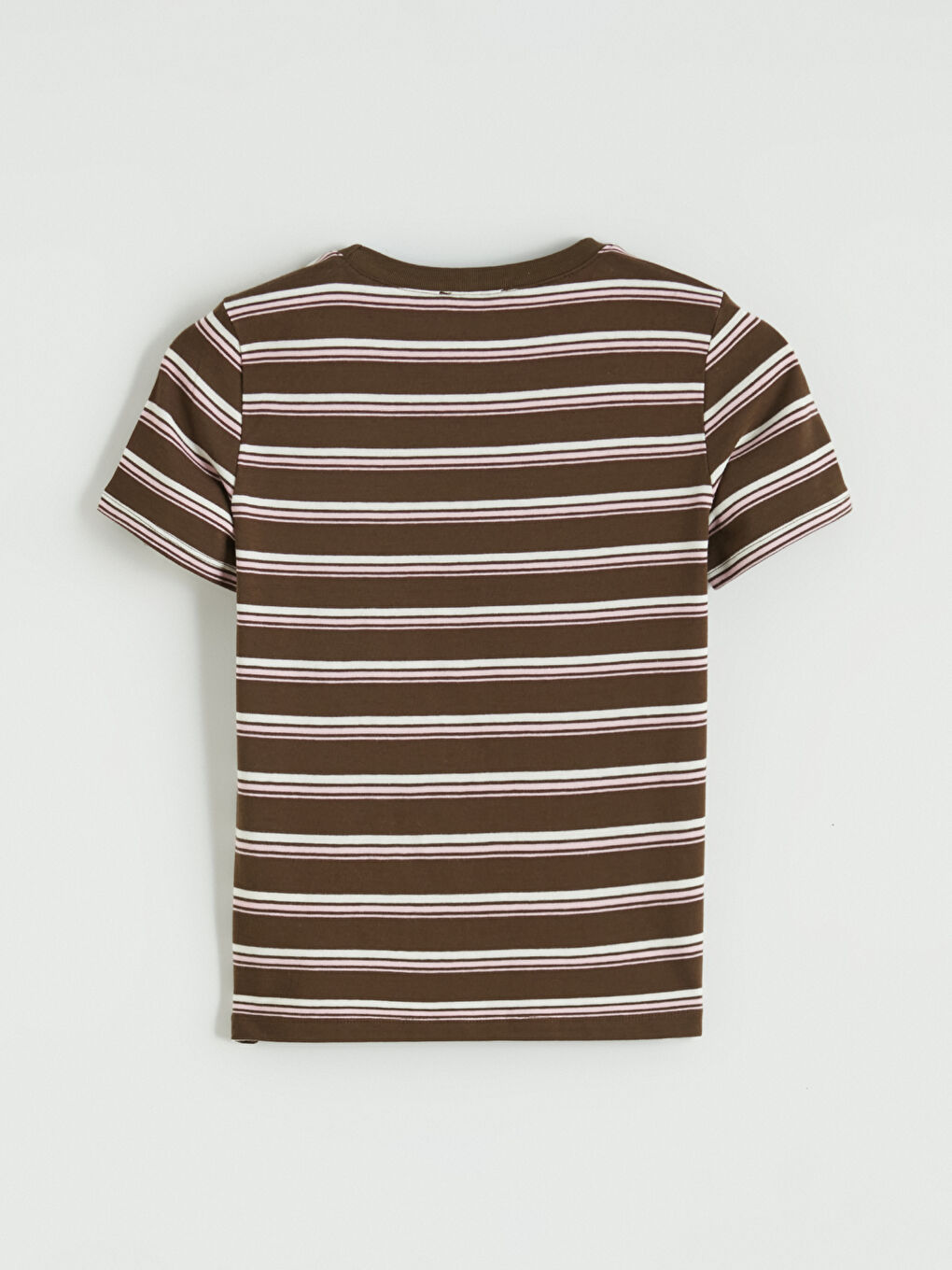 Karışık Bisiklet Yaka Çizgili Kadın Tişört-6