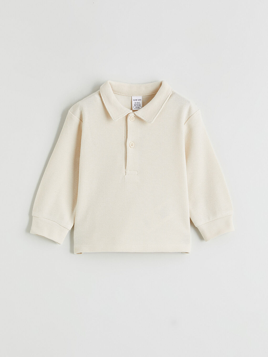 Bej Polo Yaka Erkek Bebek Tişört ve Pantolon-1