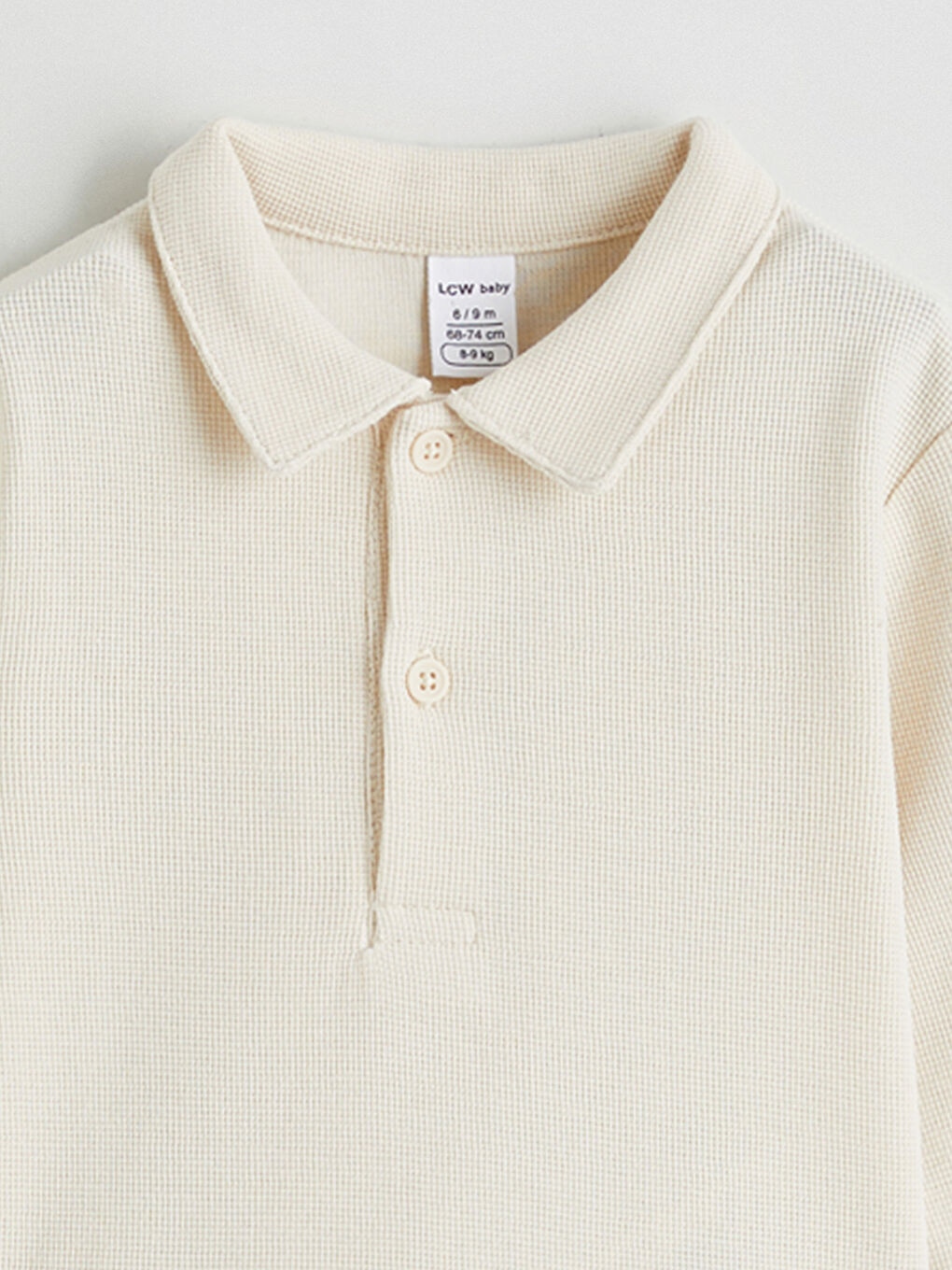 Bej Polo Yaka Erkek Bebek Tişört ve Pantolon-2