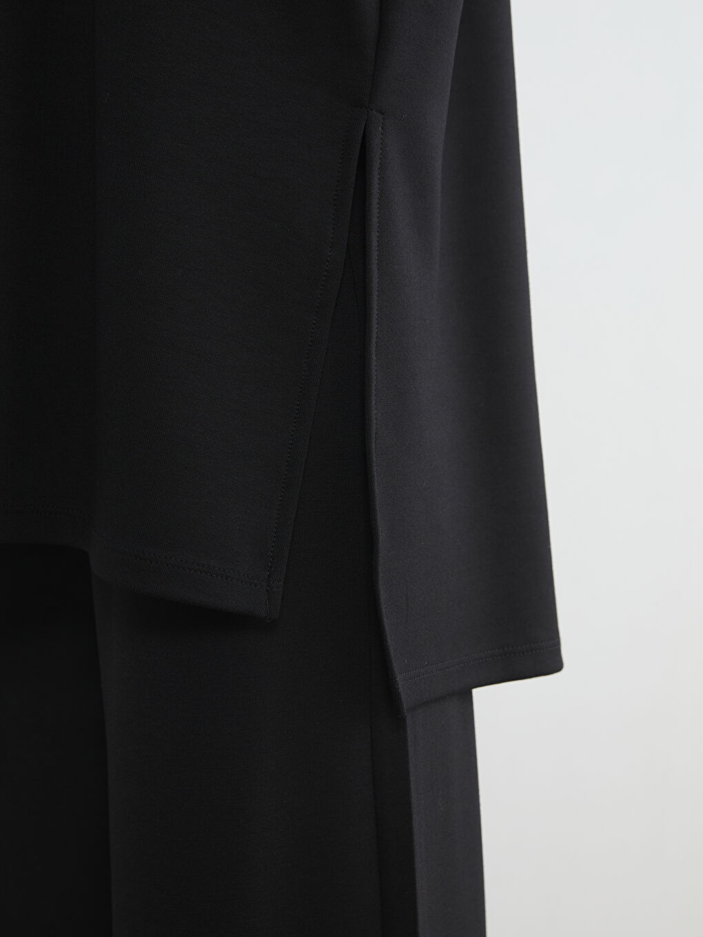 Siyah Taşlı Soft Touch Oversize Kadın Sweatshirt Tunik-2