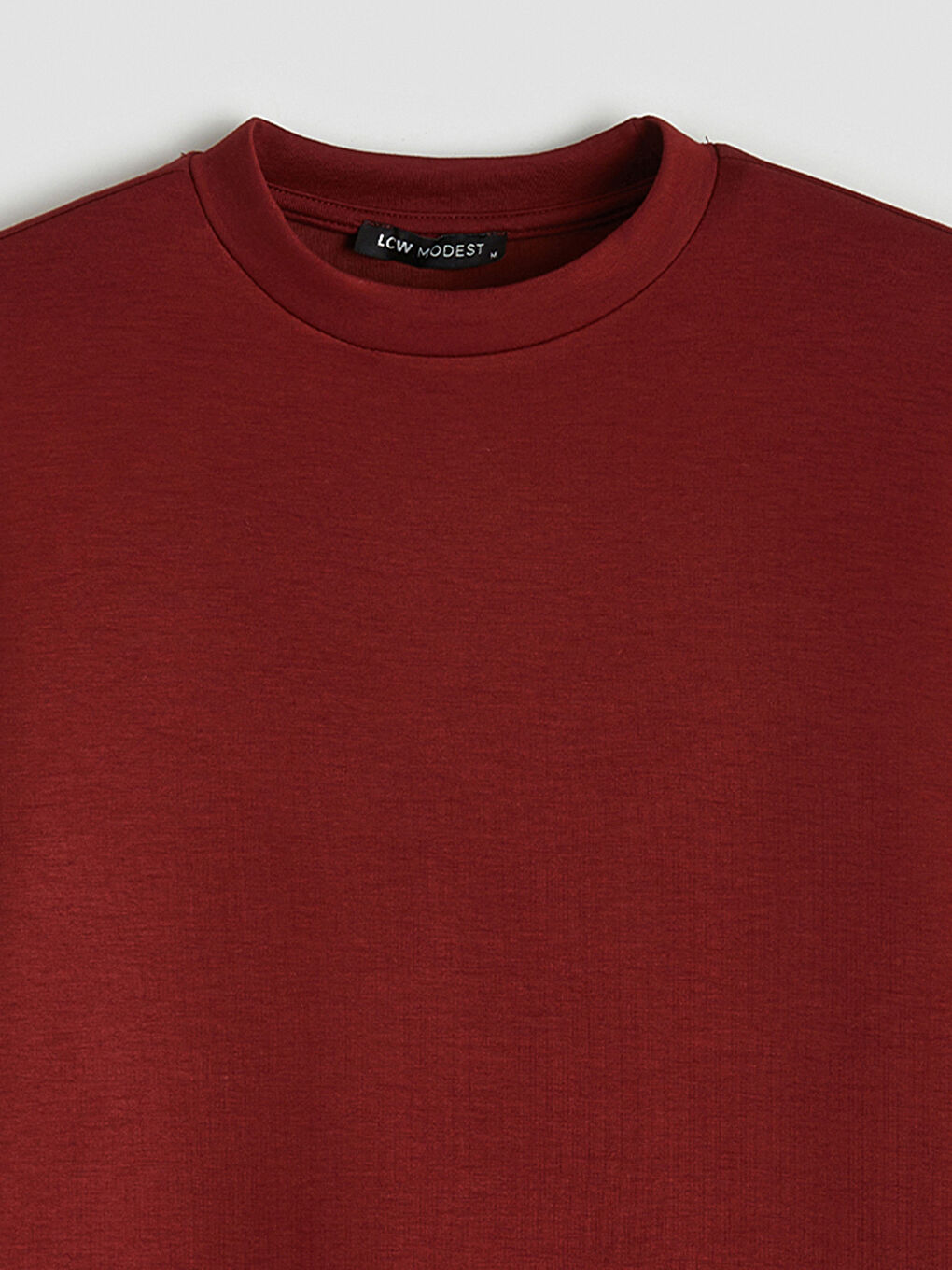 Bordo Bisiklet Yaka Oversize Kadın Sweatshirt Tunik-1