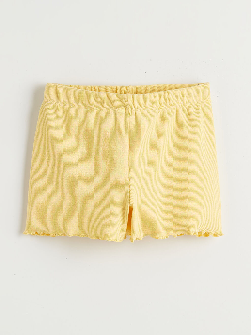 Pembe Beli Lastikli Fırfırlı Kız Çocuk Şort 2'li-1