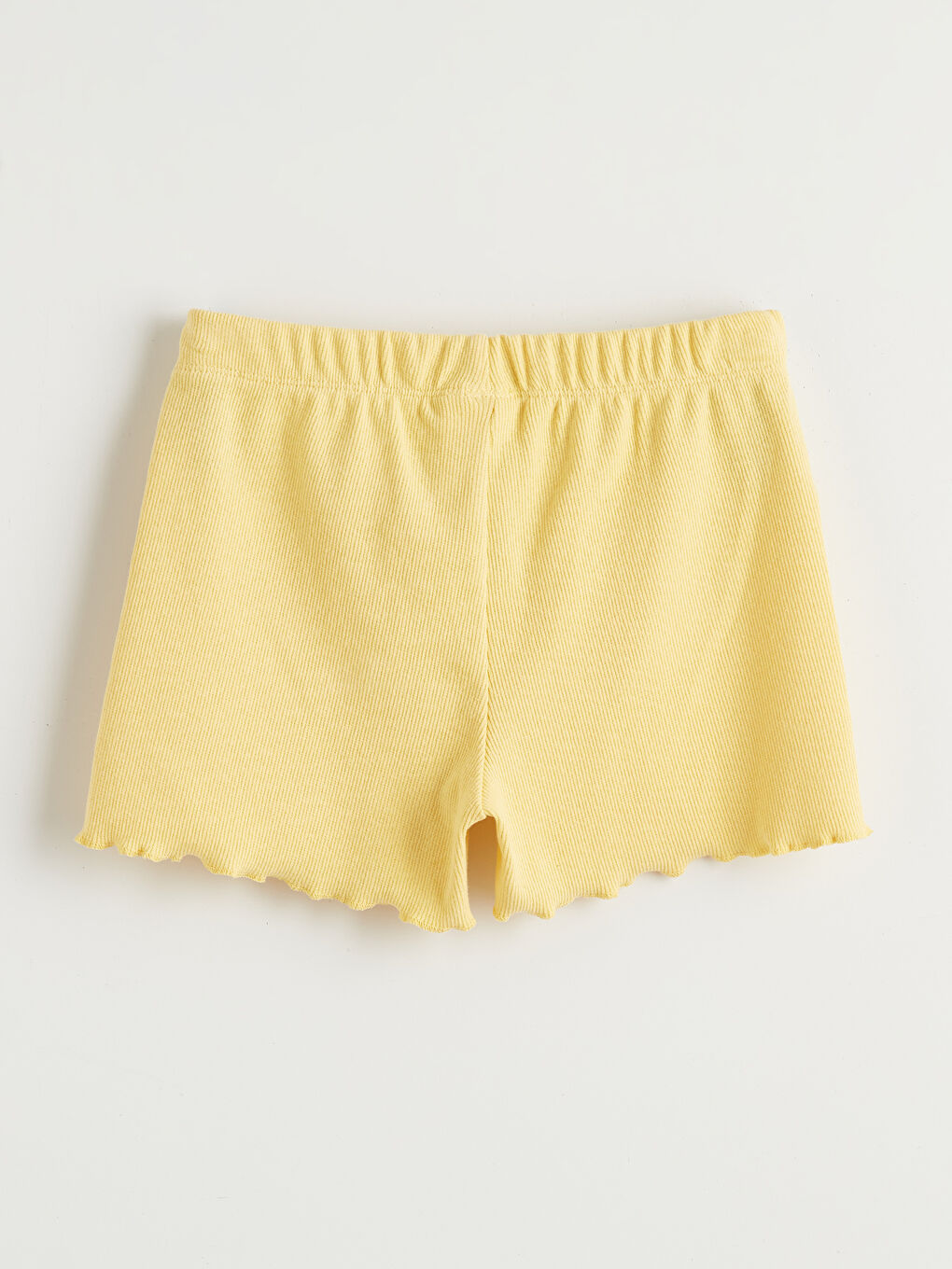 Pembe Beli Lastikli Fırfırlı Kız Çocuk Şort 2'li-2