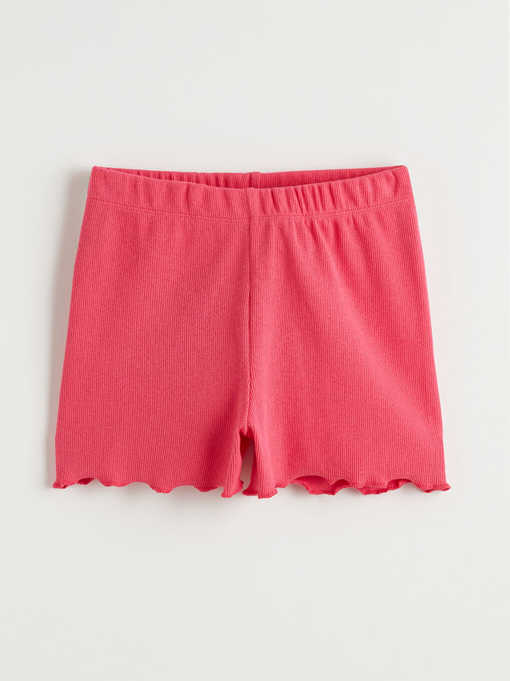 Pembe Beli Lastikli Fırfırlı Kız Çocuk Şort 2'li-3