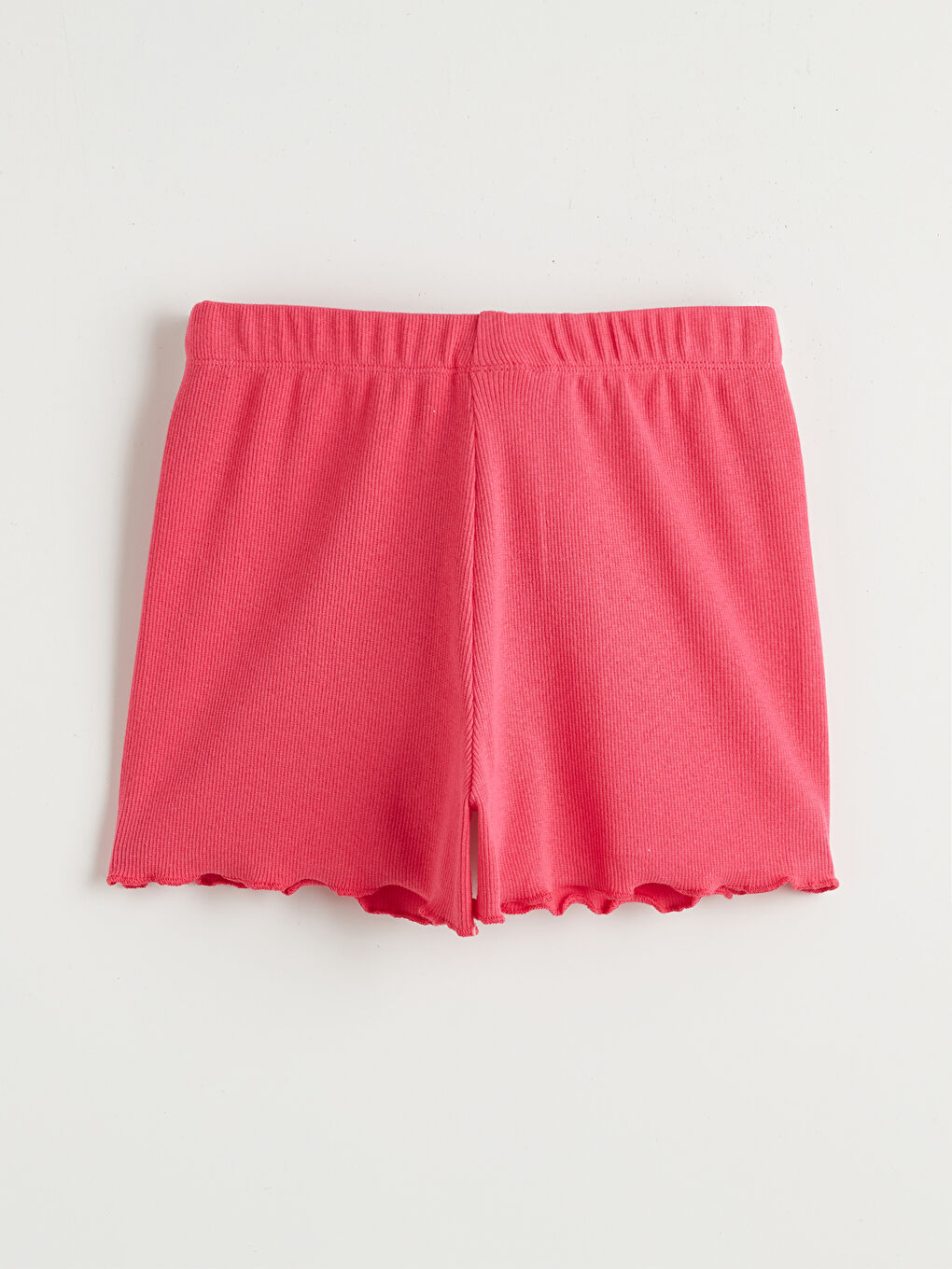 Pembe Beli Lastikli Fırfırlı Kız Çocuk Şort 2'li-4
