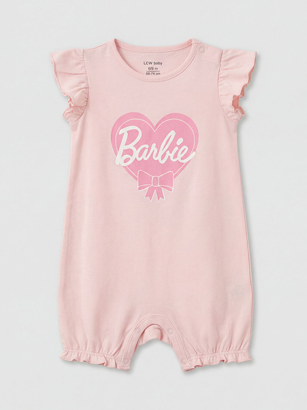 Pembe Barbie Baskılı Kız Bebek Tulum 2'li-1