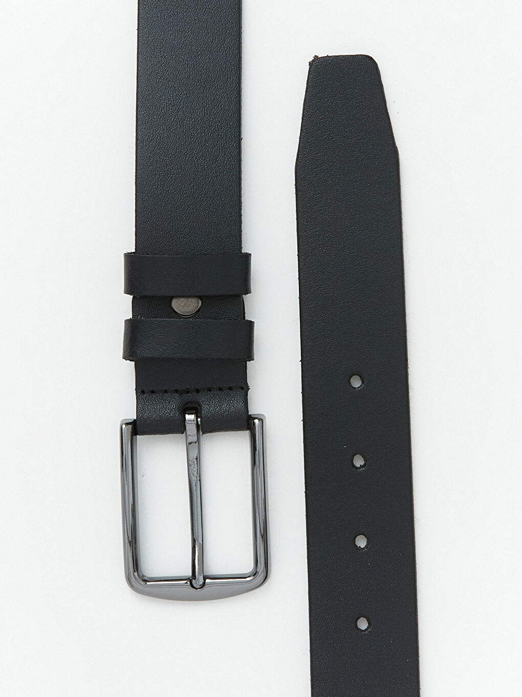 Siyah Deri Görünümlü Erkek Kemer-2