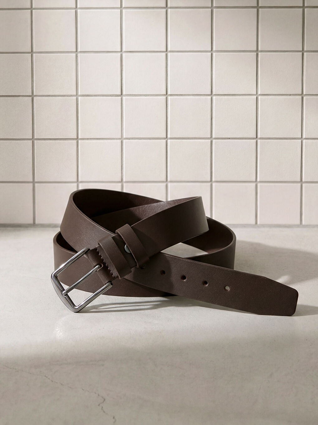 Kahverengi Deri Görünümlü Erkek Kemer