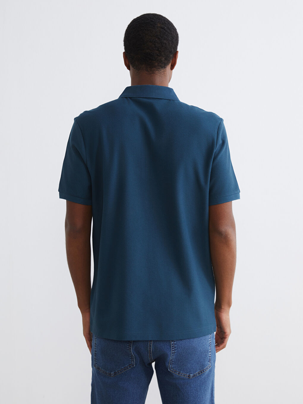 Mavi Standart Fit Fermuarlı Erkek Polo Yaka Tişört-3