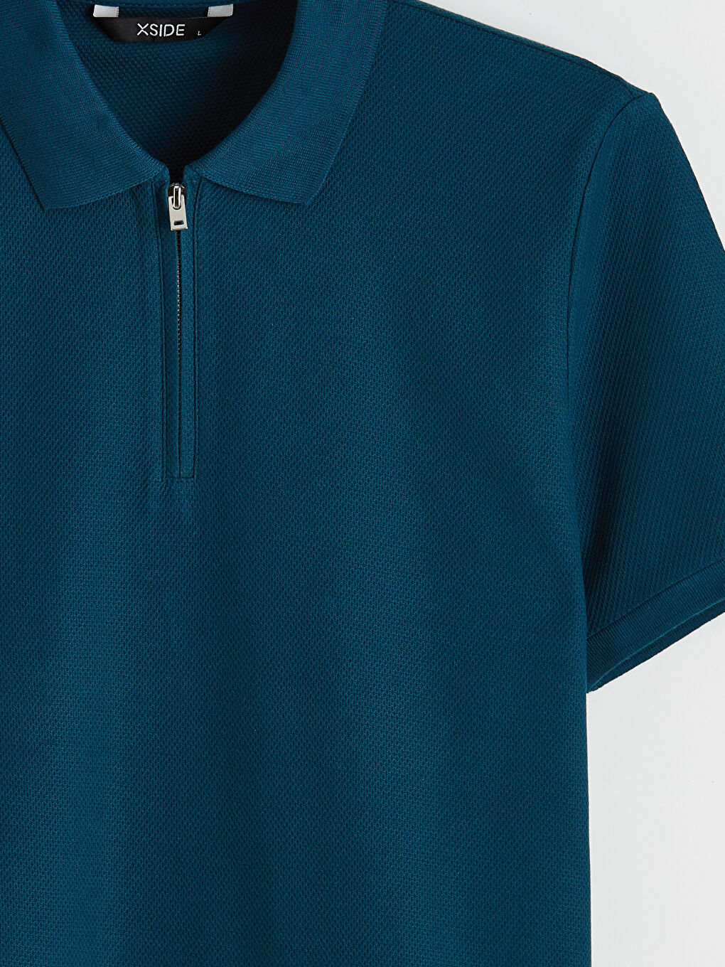 Mavi Standart Fit Fermuarlı Erkek Polo Yaka Tişört-5