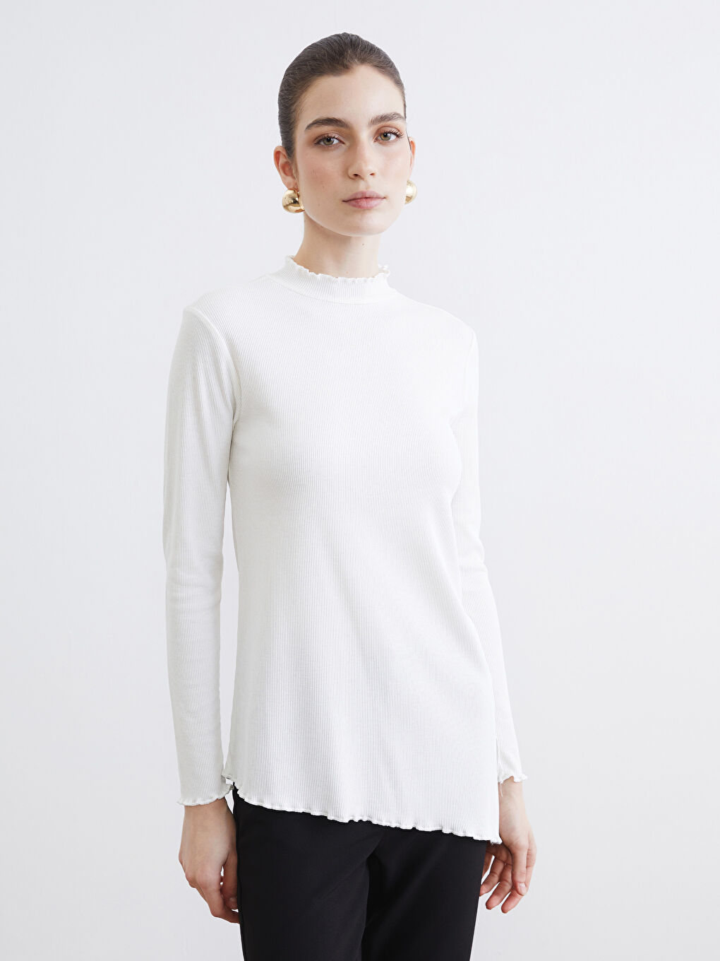 Women's High Neck Ribbed Bodysuit