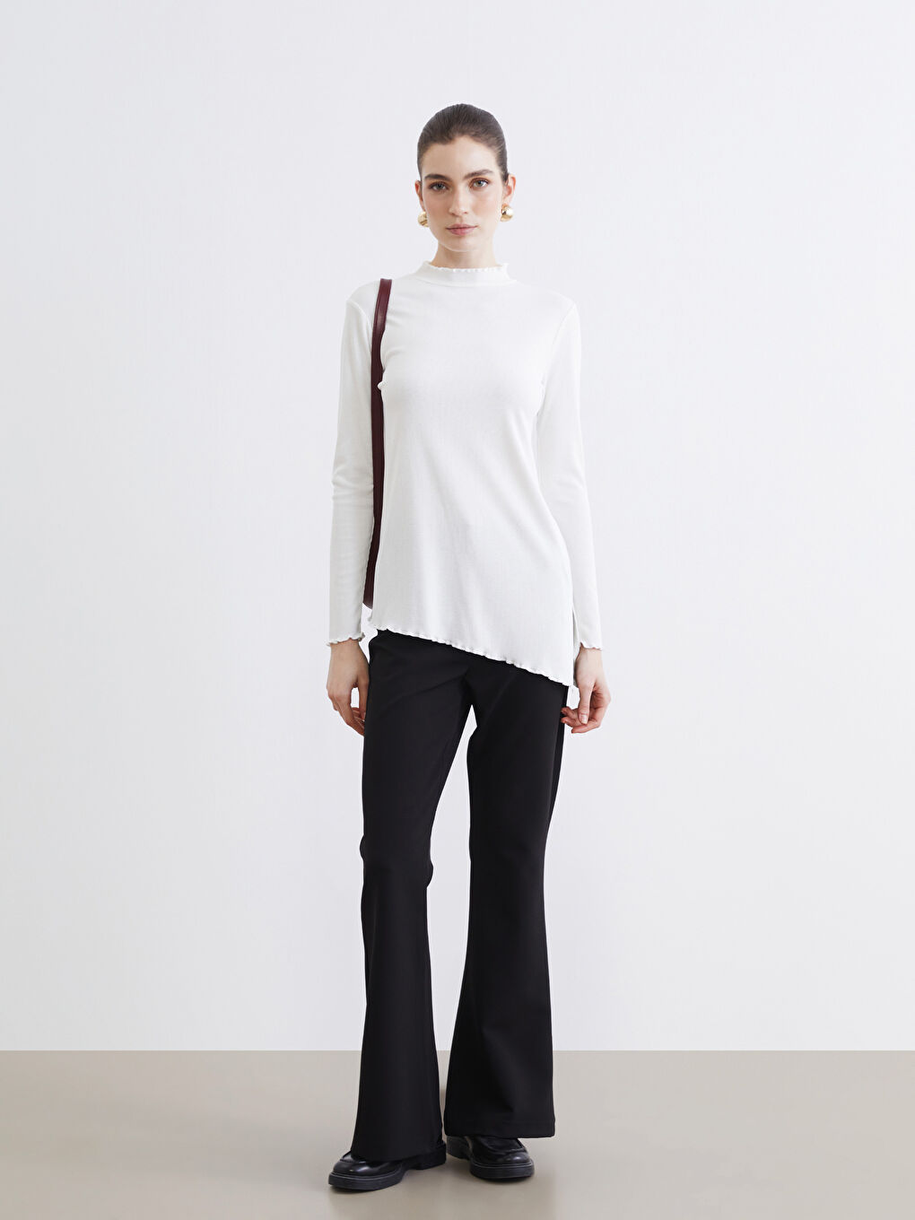 Women's High Neck Ribbed Bodysuit-1