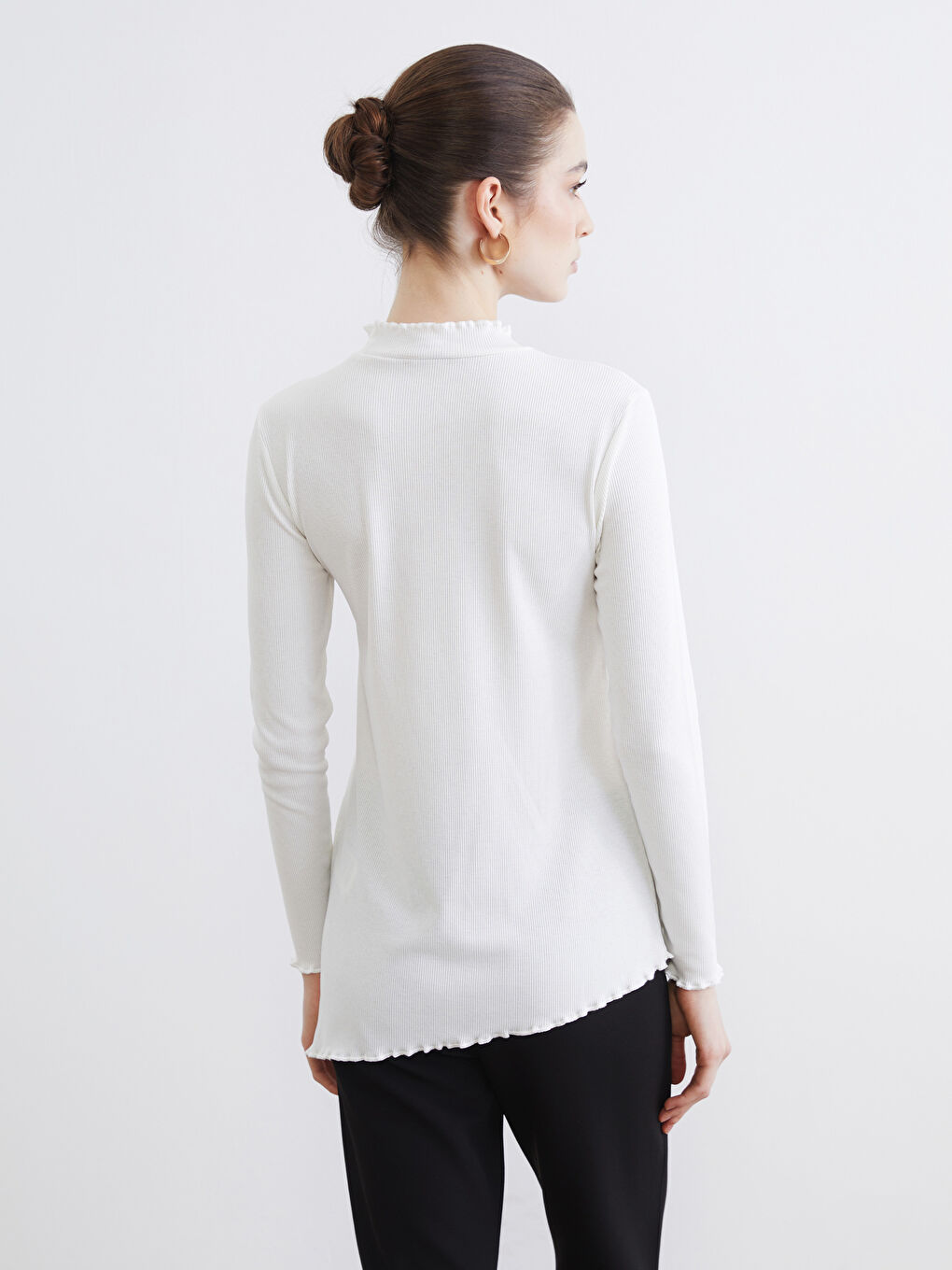 Women's High Neck Ribbed Bodysuit-3