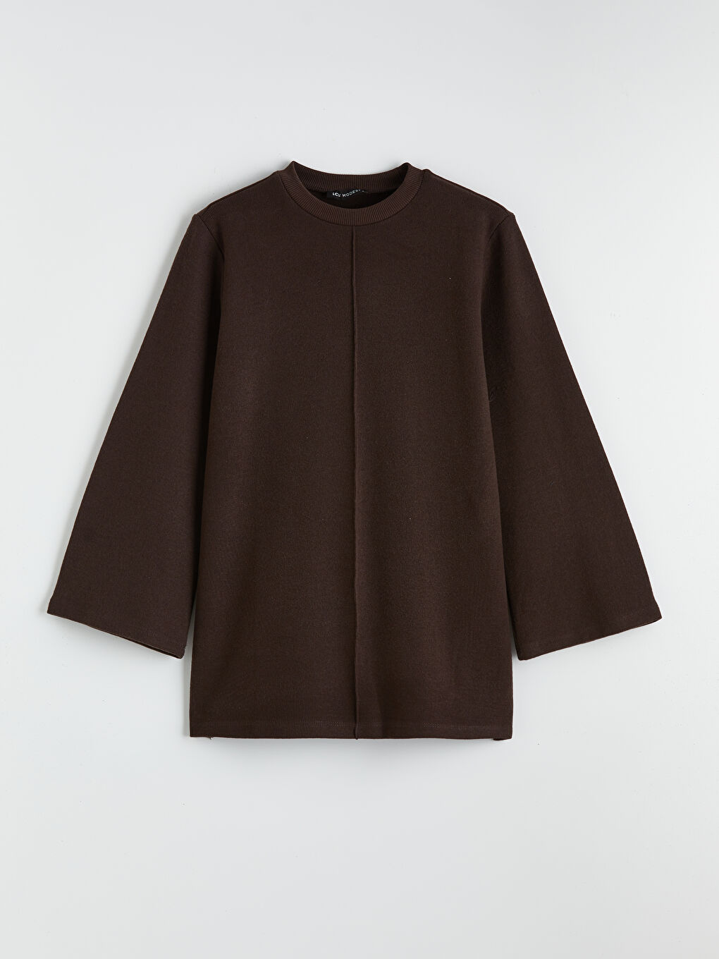 Kahverengi Oversize Kadın Sweatshirt Tunik