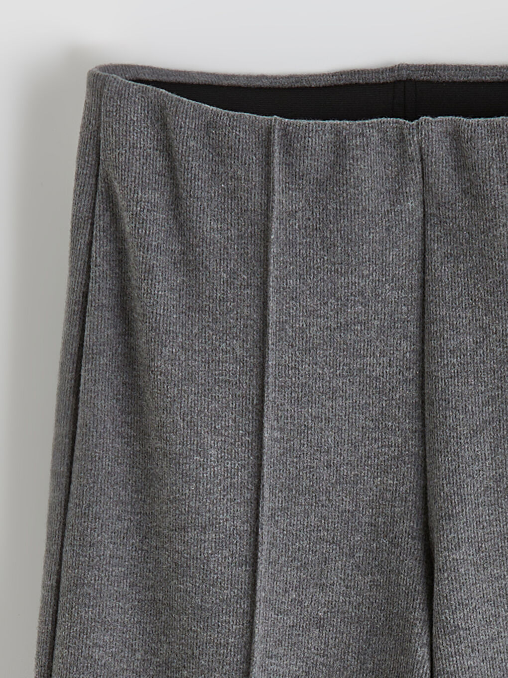 Antrasit Beli Lastikli Geniş Paça Kadın Pantolon-1