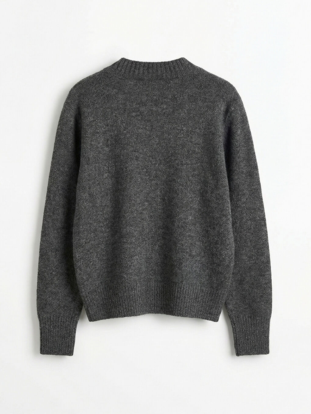 Antrasit Bisiklet Yaka Kadın Triko Kazak-1