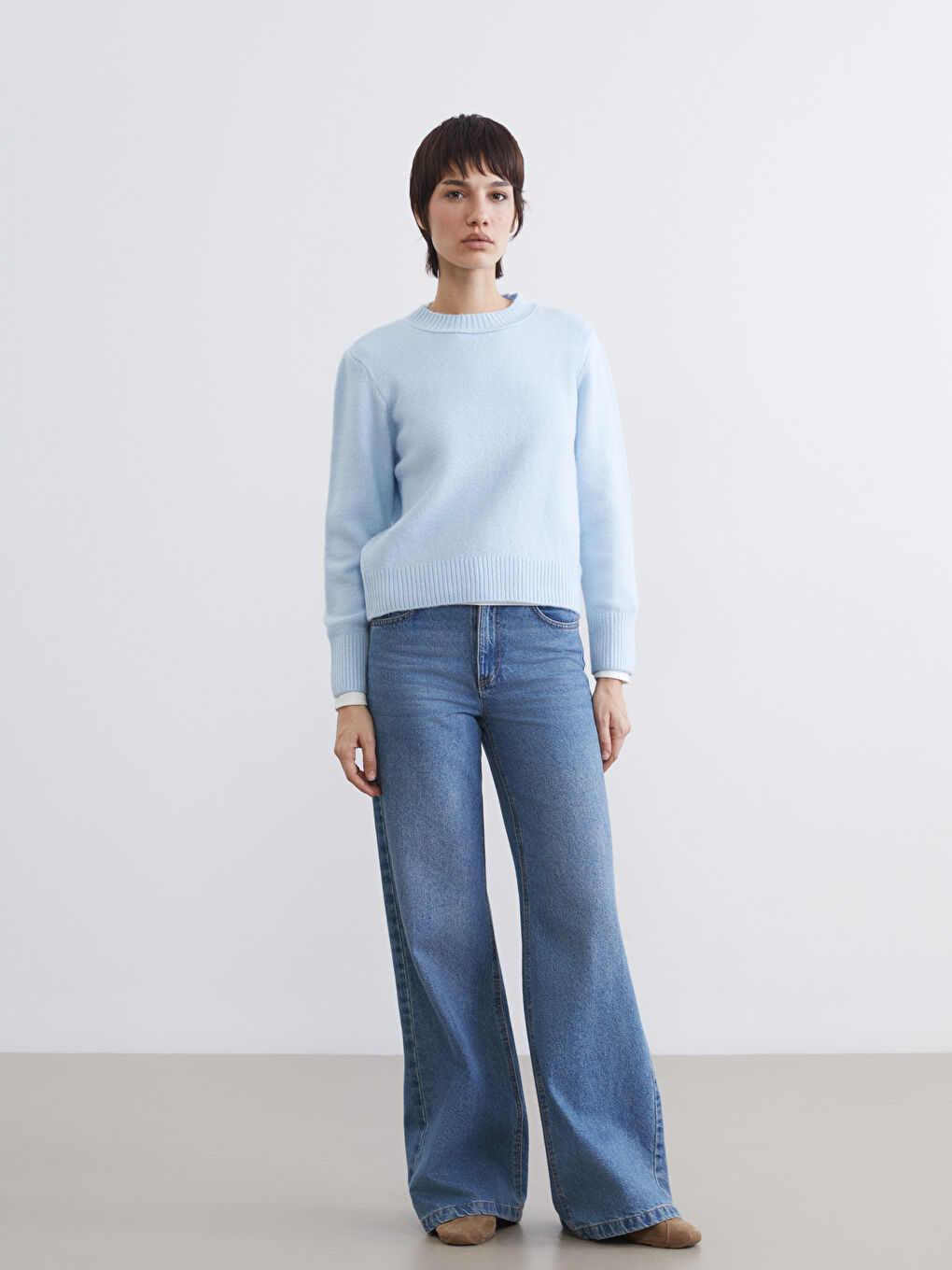 Mavi Bisiklet Yaka Kadın Triko Kazak-1