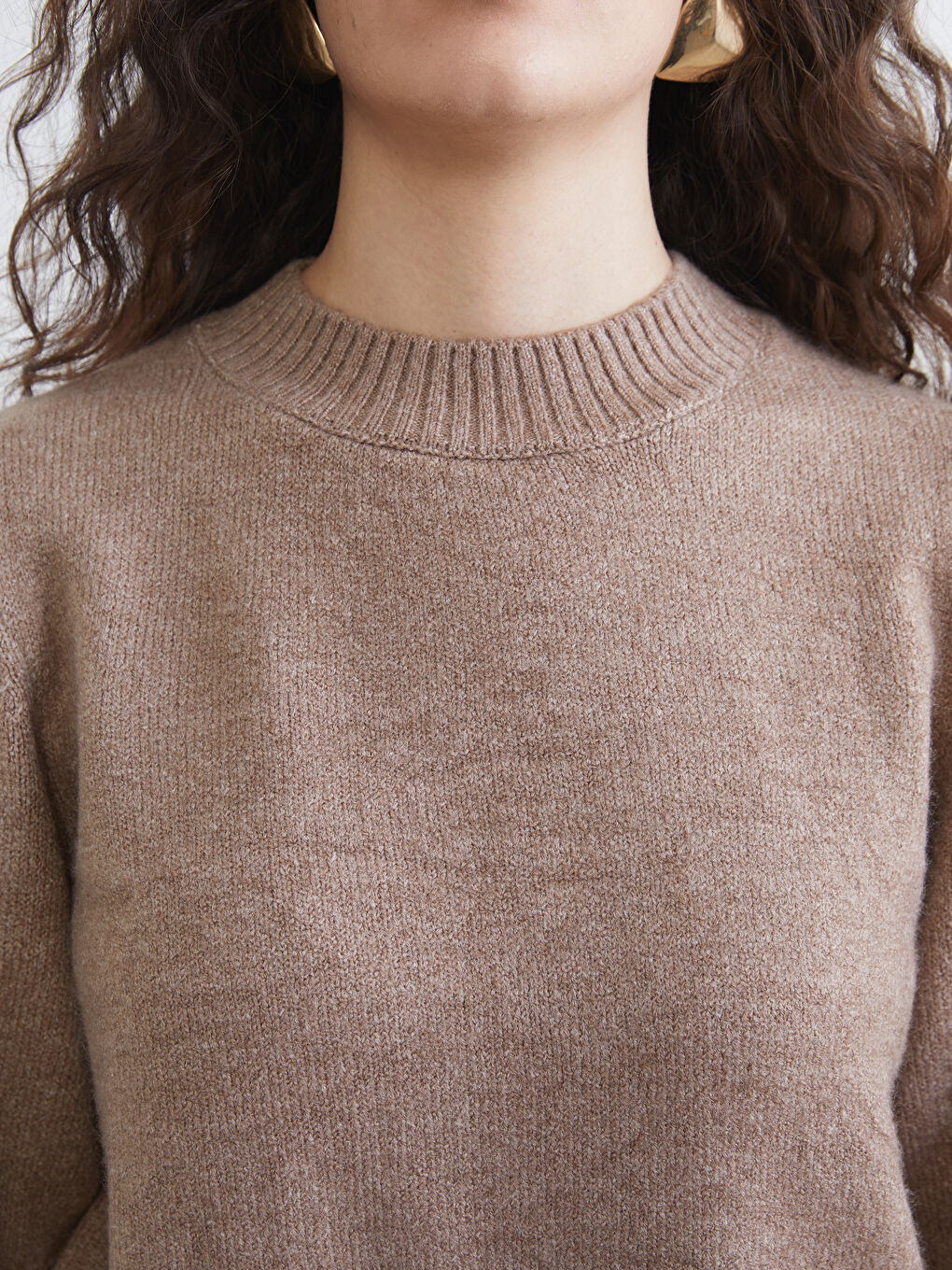 Women's Crew Neck Knit Sweater  -2
