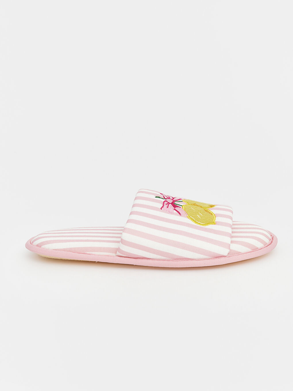 Pembe Limon Nakışlı Kadın Ev Terliği-2