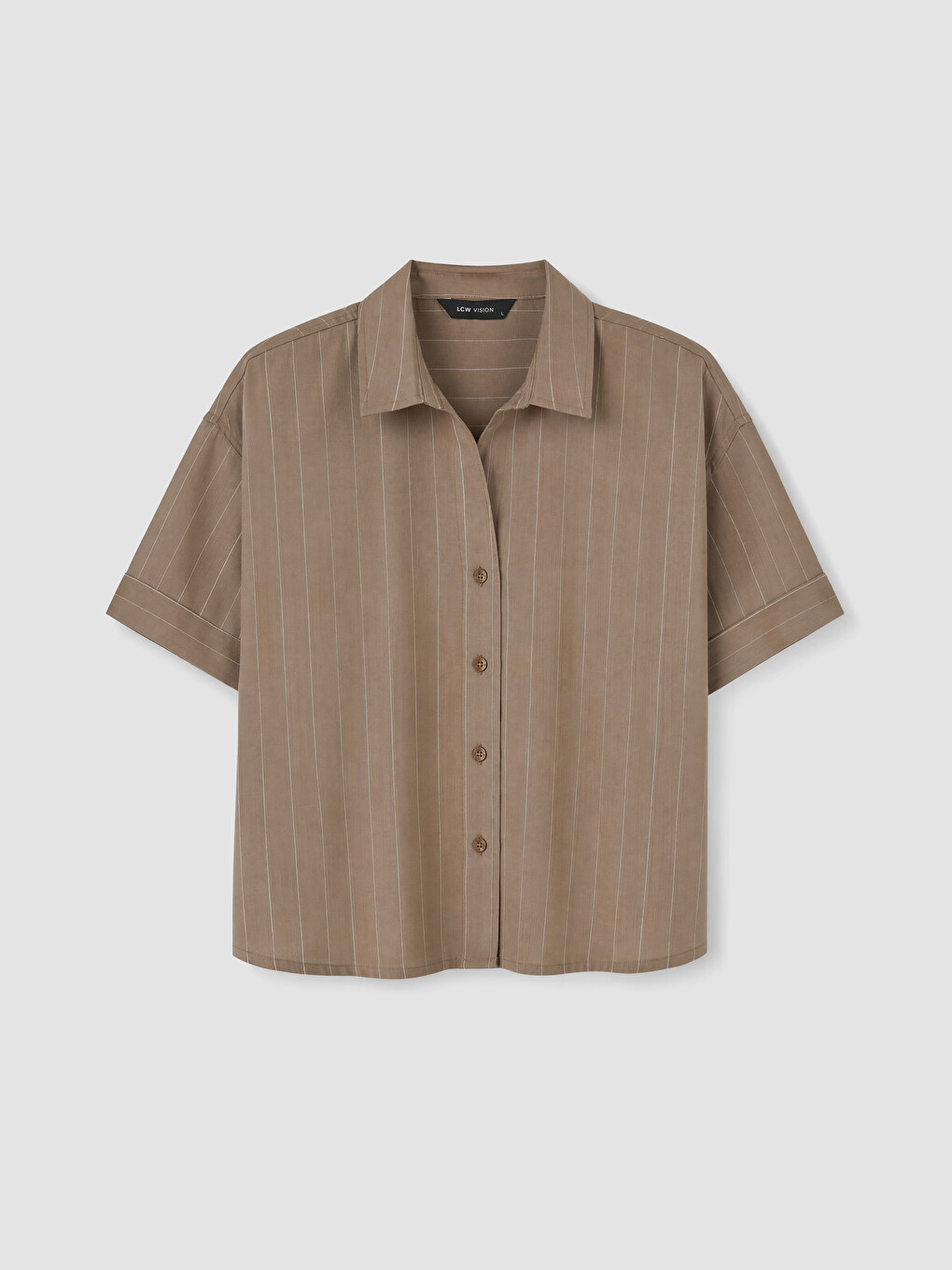 Striped Linen-look Women's Shirt-4