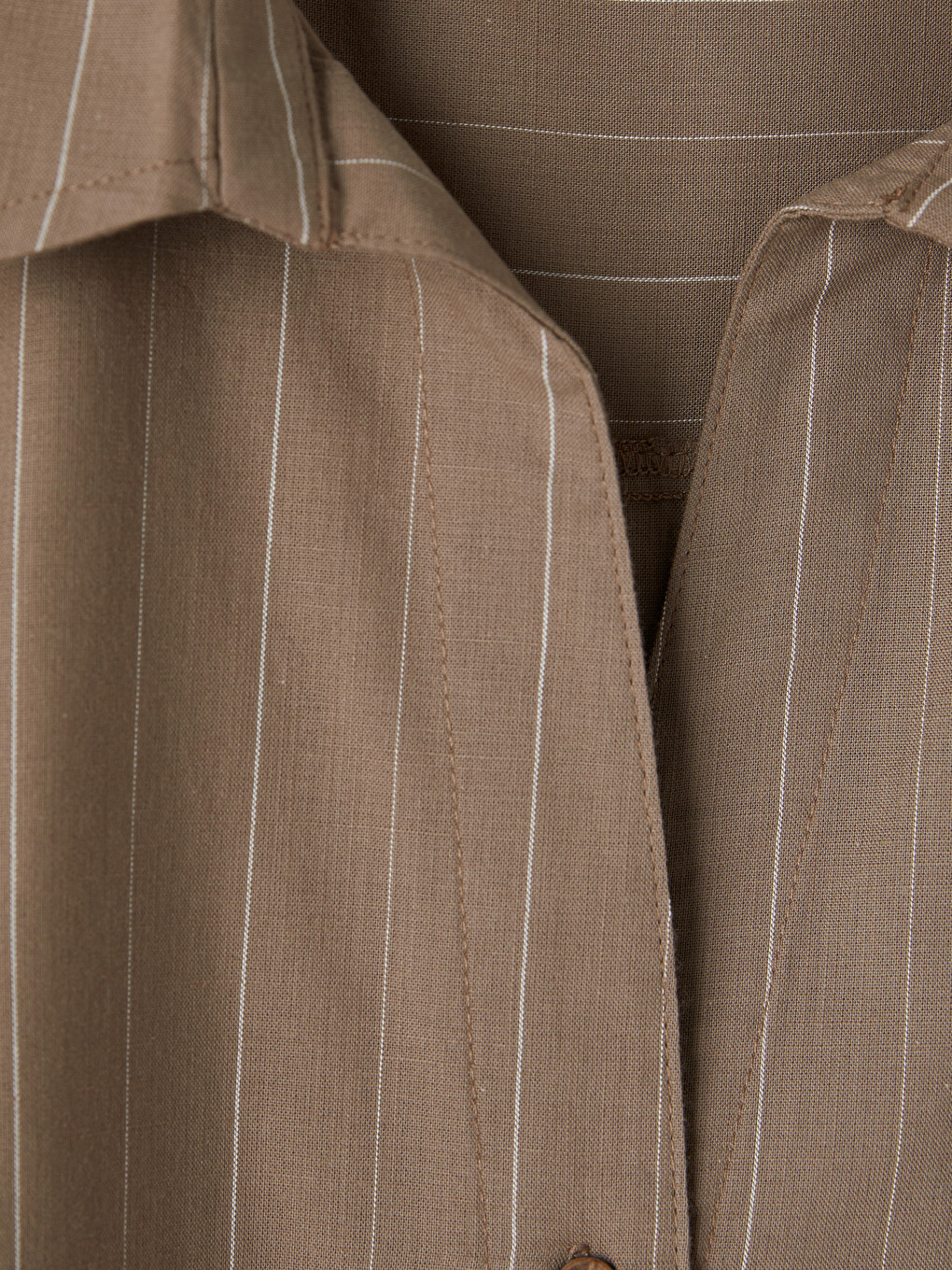 Striped Linen-look Women's Shirt-5