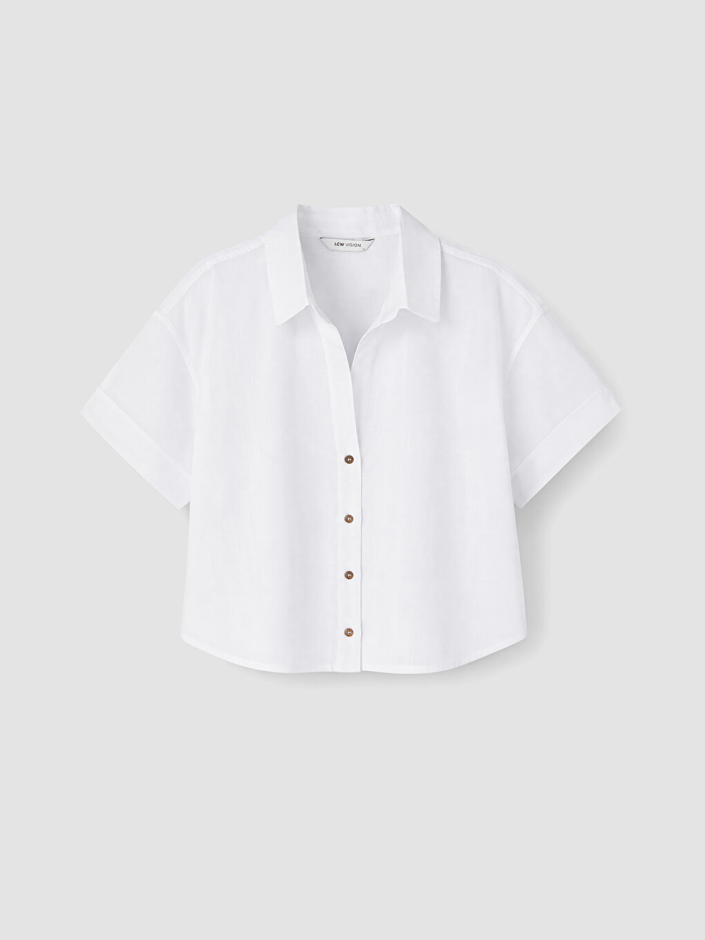Striped Linen-look Oversize Women's Shirt-3
