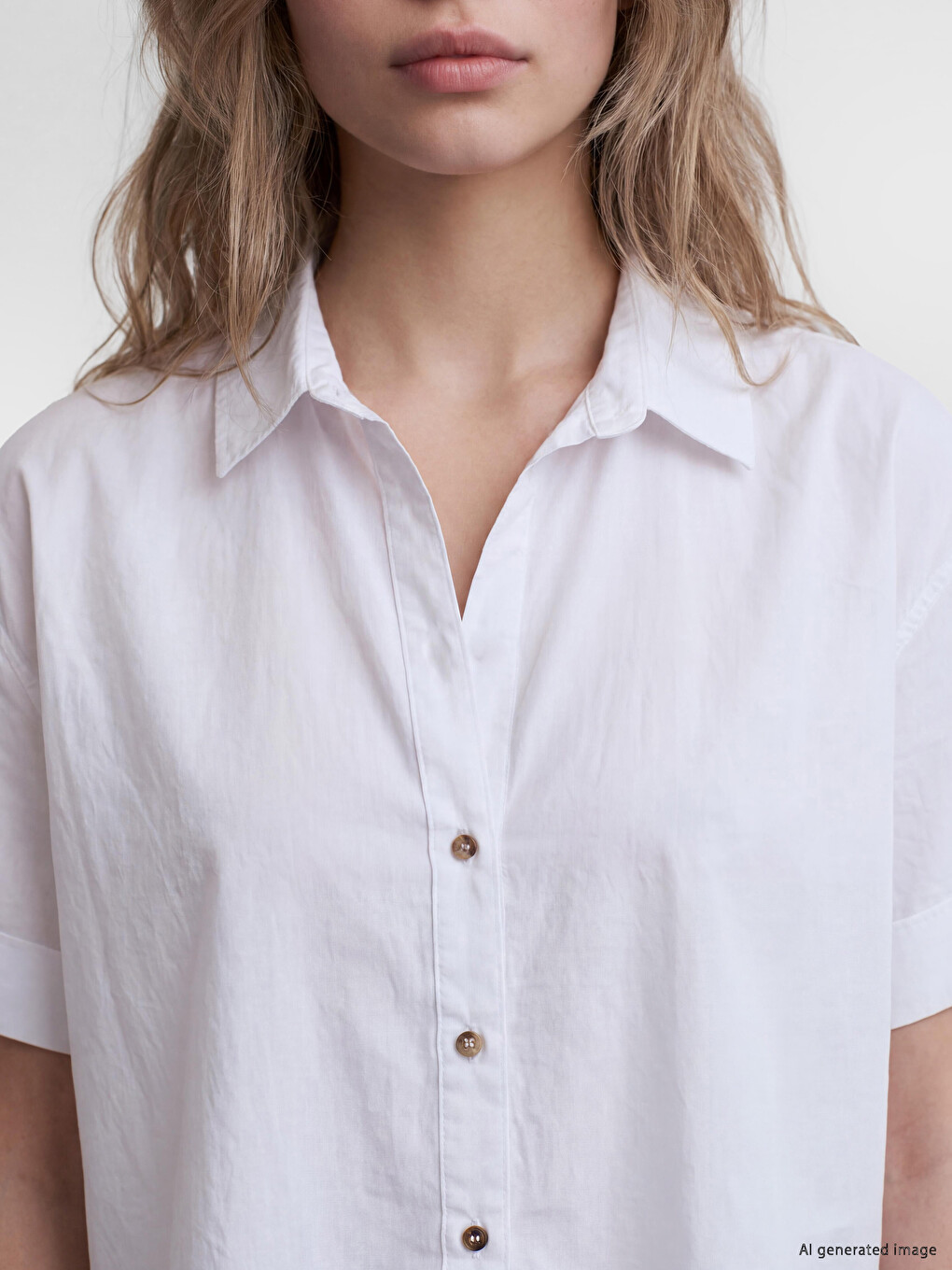 Striped Linen-look Oversize Women's Shirt-1