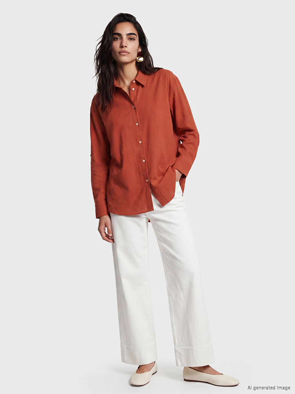 Oversize %100 Cotton Women's Shirt-1