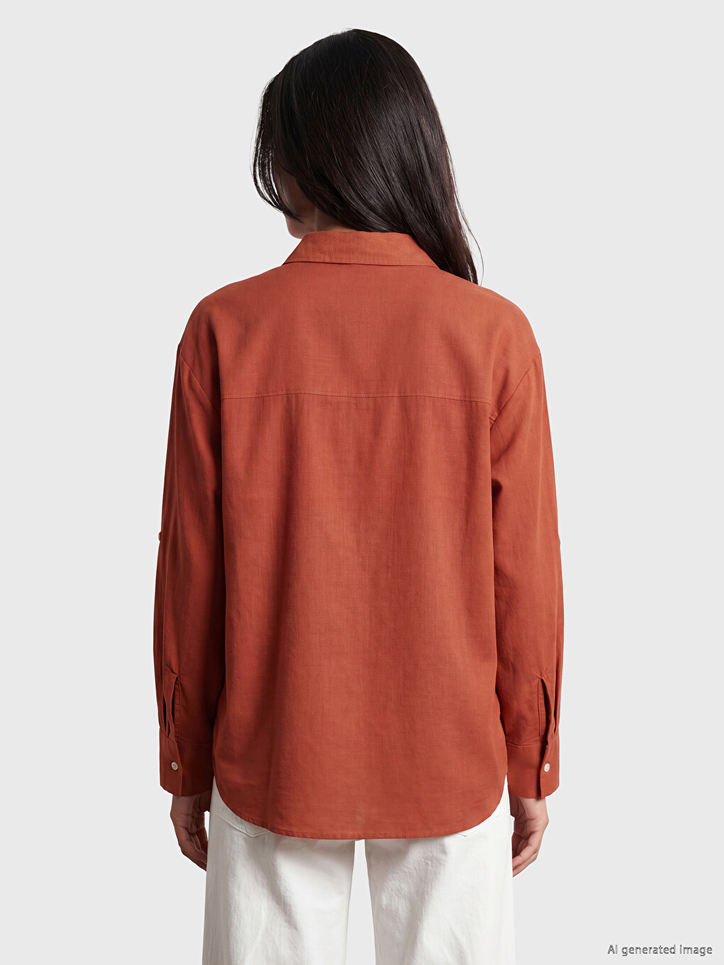 Oversize %100 Cotton Women's Shirt-3