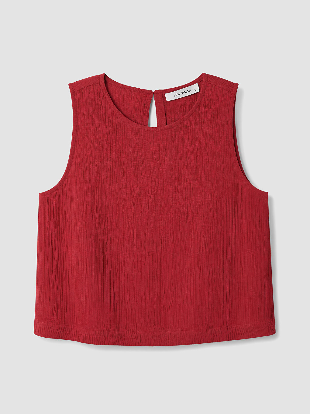 Crew Neck Krinkle Blouse